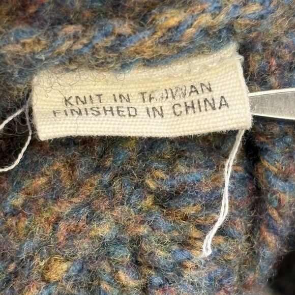 Anthropologie Far Away From Close Cardigan Women's  S Wool Blend Cable Knit Blue - Picture 10 of 15